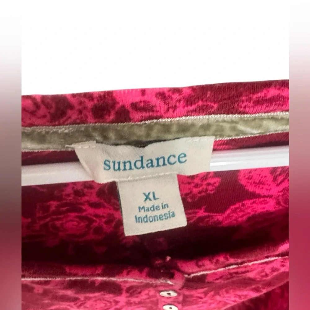 Sundance Rosey Delights Floral Cotton Henley XL - Picture 5 of 10